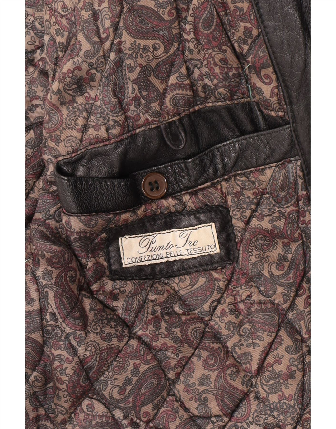 Vintage hombres chaqueta de cuero Reino Unido 36 pequeño cuero negro