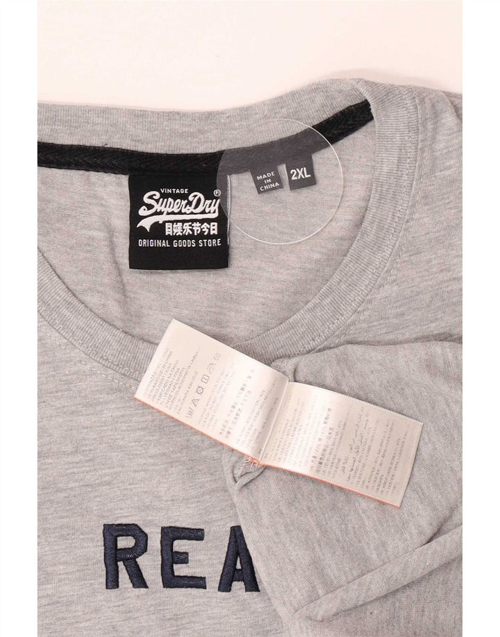 Superdry Camiseta gráfica para hombre Top 2XL Algodón gris
