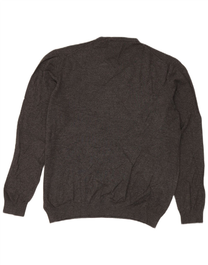 Zara Hombre Jersey Con Cuello En V Jersey Grande Gris