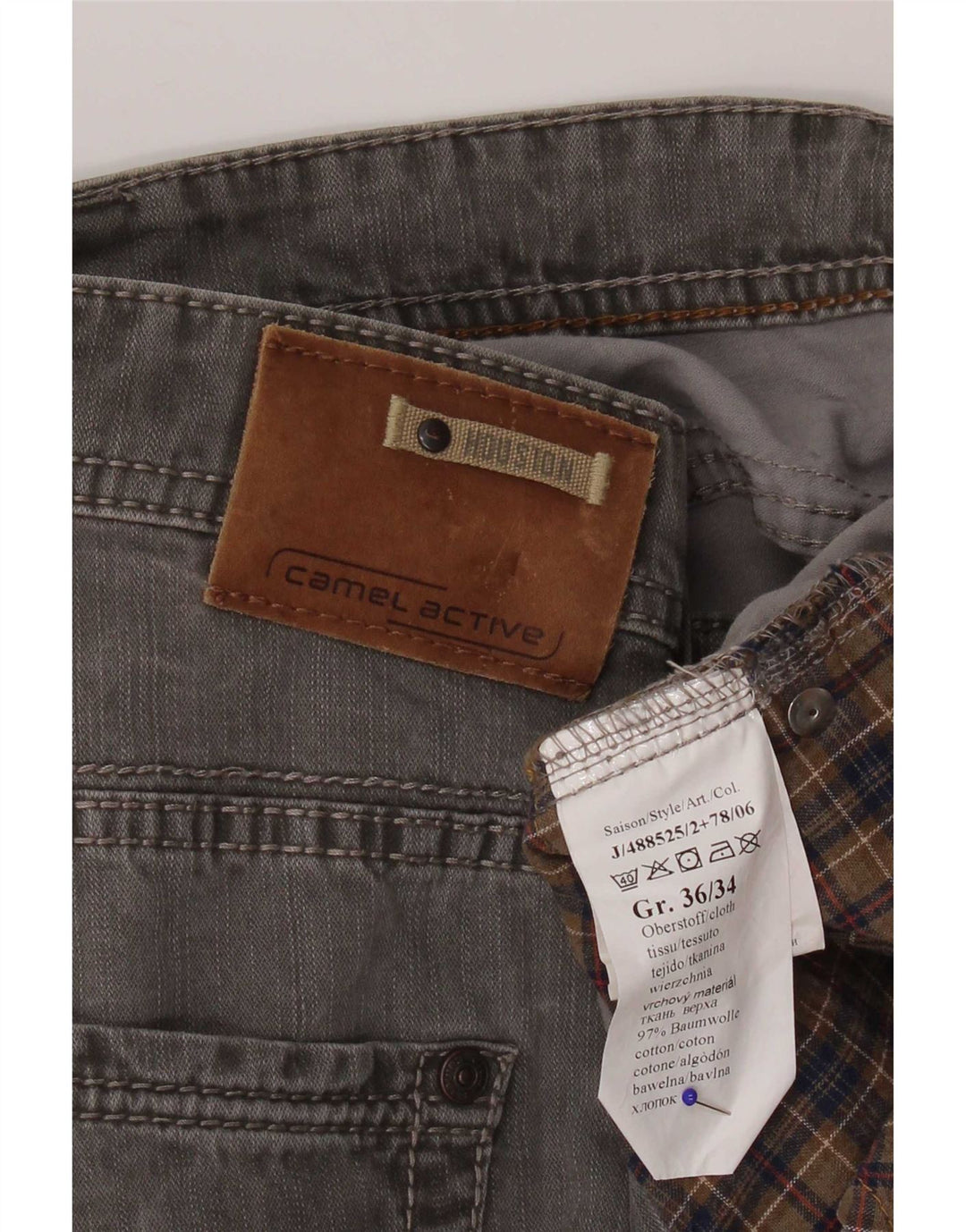 Vaqueros rectos para hombre Camel Active W36 L34 Algodón gris