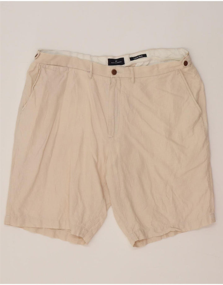 Marks & Spencer Pantalones cortos chinos para hombre W42 XL Lino beige