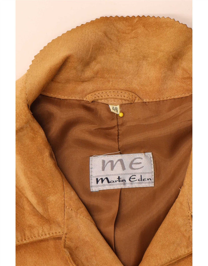 Martin Eden Chaqueta tipo blazer de ante con 4 botones para mujer IT 48 XL Cuero beige