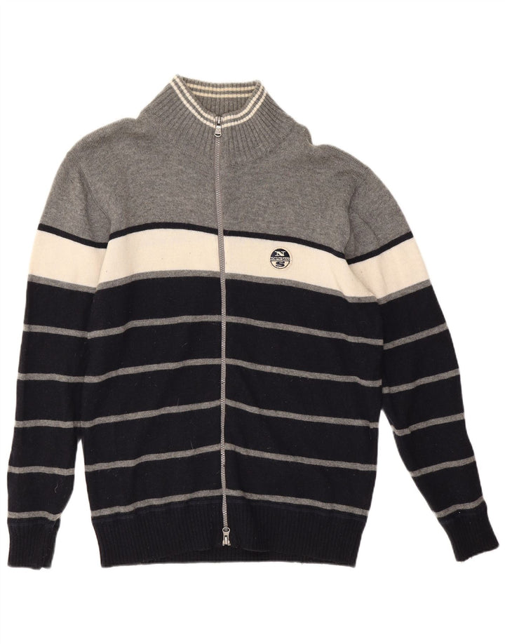 North Sails Cárdigan Hombre XL Lana Color Block Gris