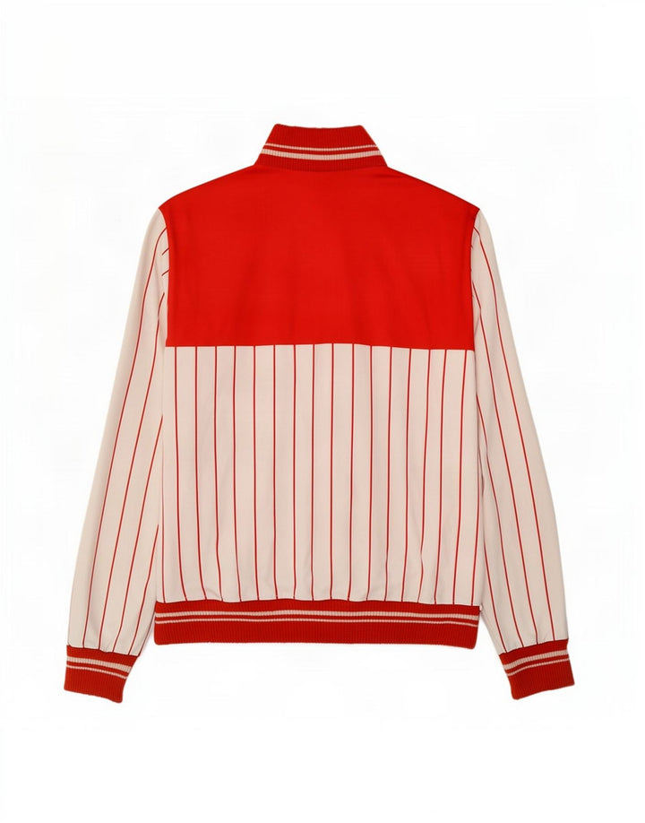 Vintage hombres chándal top chaqueta grande rojo rayas