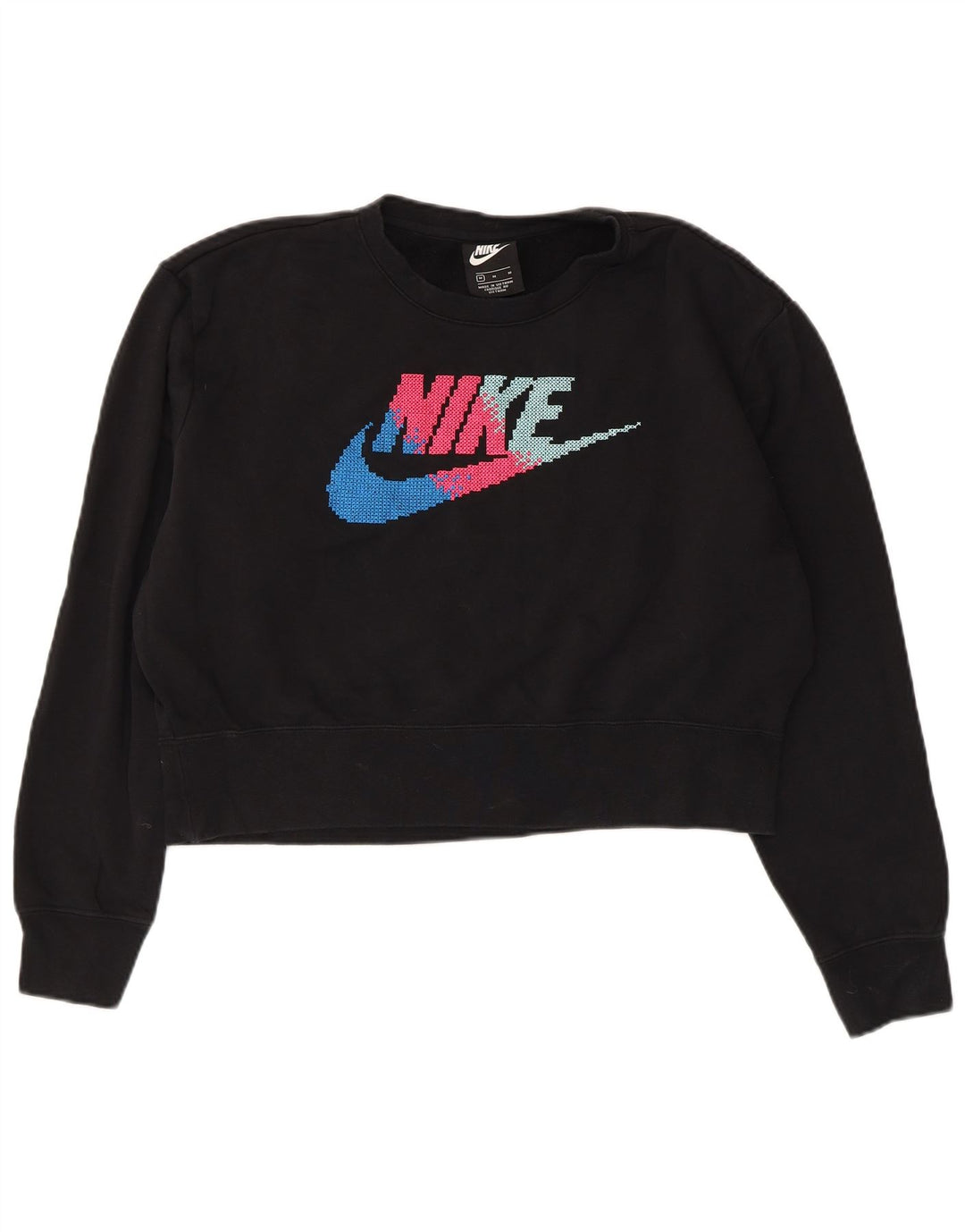 NIKE Sudadera extragrande con estampado gráfico para mujer, talla 44, talla M, color negro