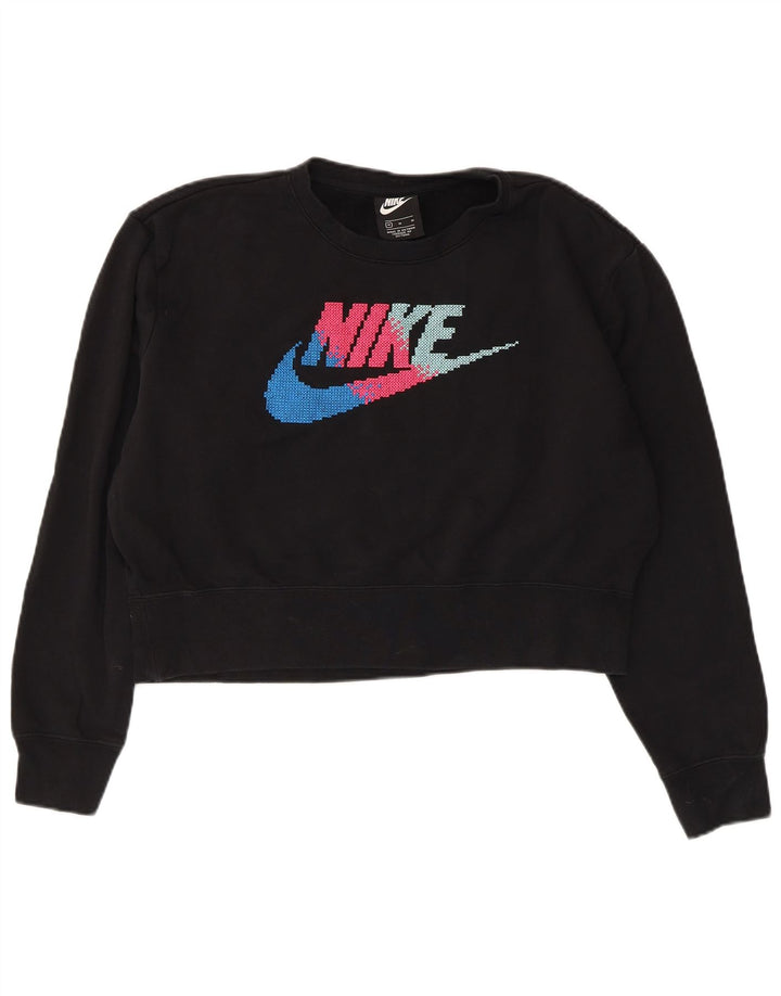 NIKE Sudadera extragrande con estampado gráfico para mujer, talla 44, talla M, color negro