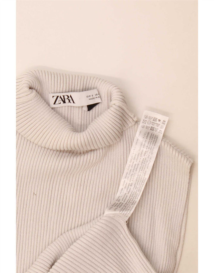 Zara Mujer Chaleco Top UK 8 Small Gris Viscosa