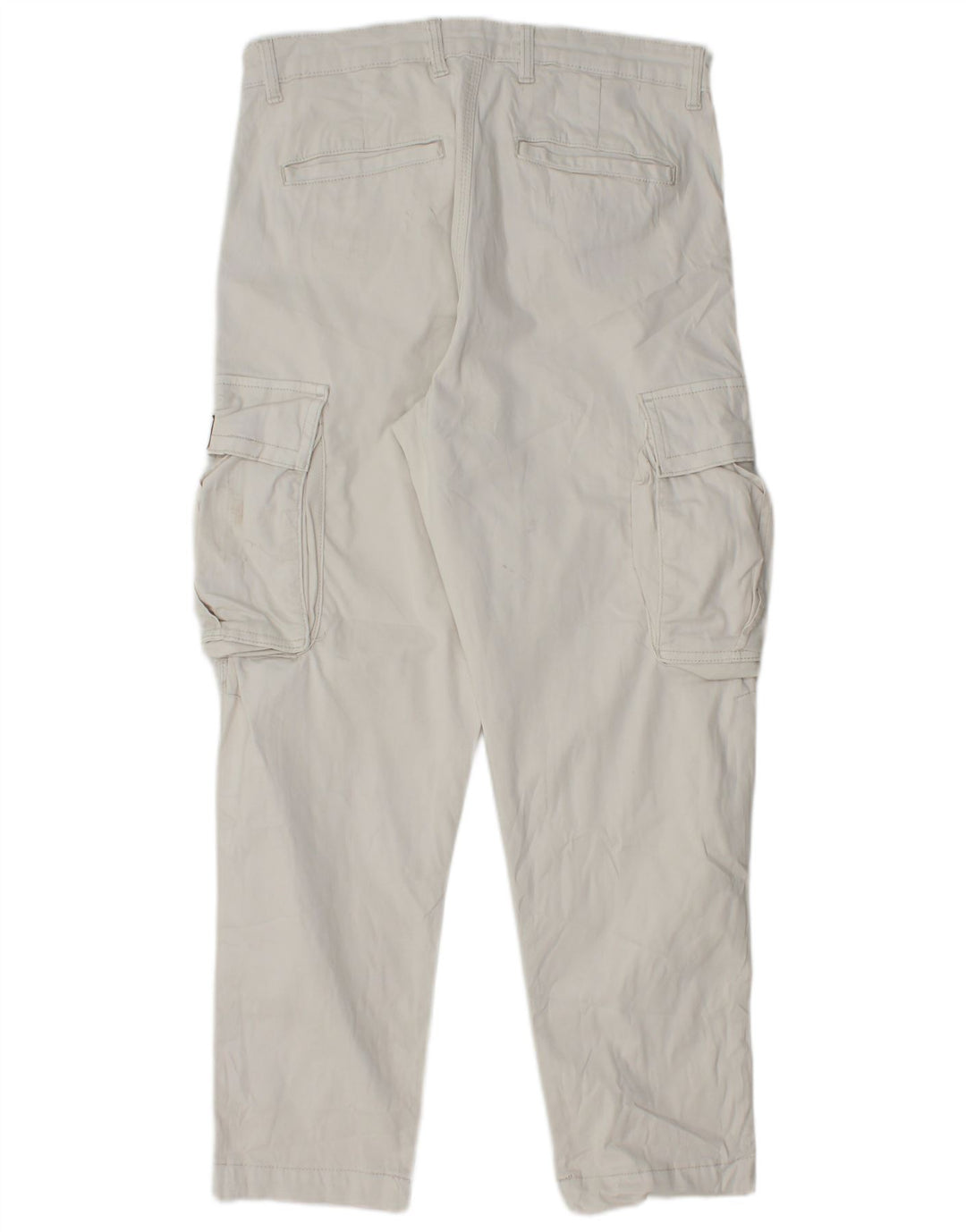 Zara Hombre Pantalón Cargo Recto EU 40 Medium W31 L28 Algodón Blanco