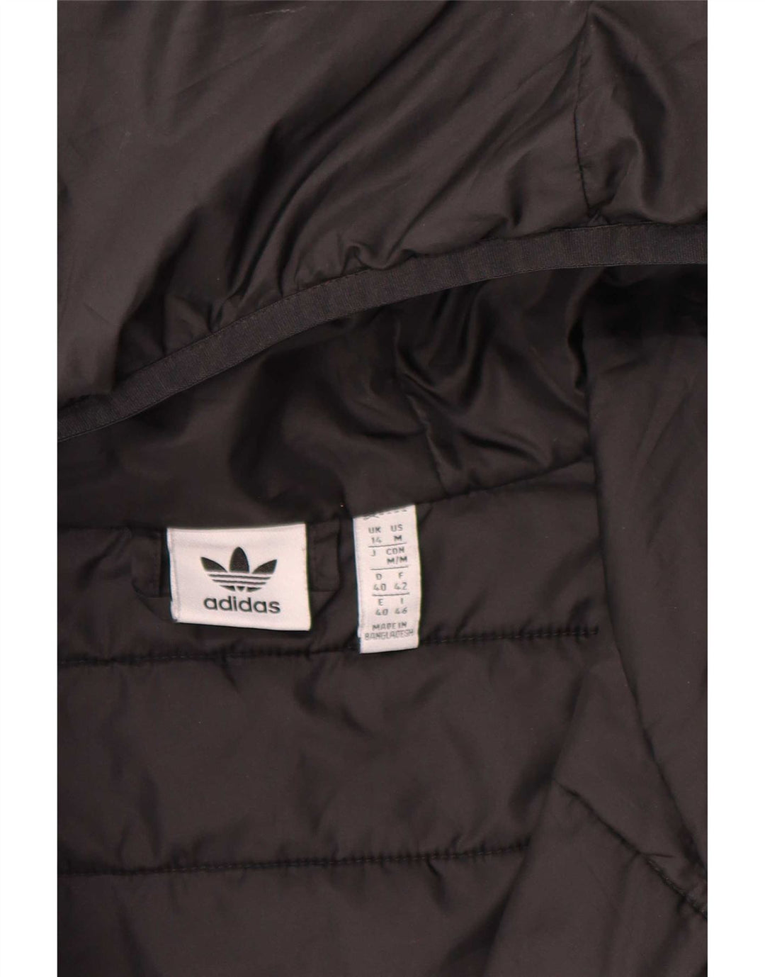 Adidas - Chaqueta acolchada con capucha para mujer, talla 40, poliéster negro grande