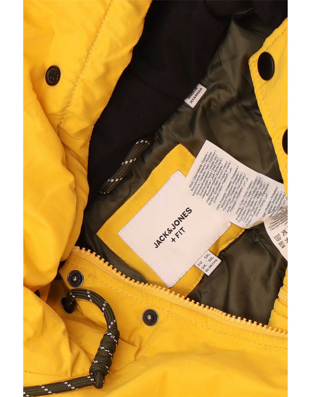 Jack & Jones Chaqueta Parka con Capucha para Hombre UK 46 3XL Poliéster Amarillo