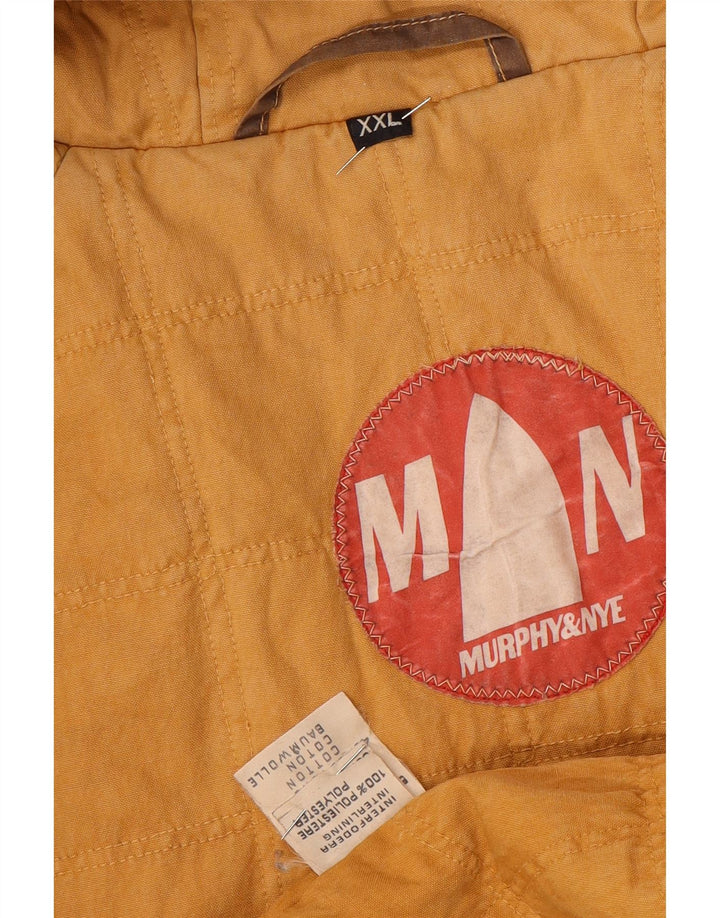 Murphy & Nye Abrigo cortavientos con capucha para hombre UK 44 2XL Marrón Poliéster