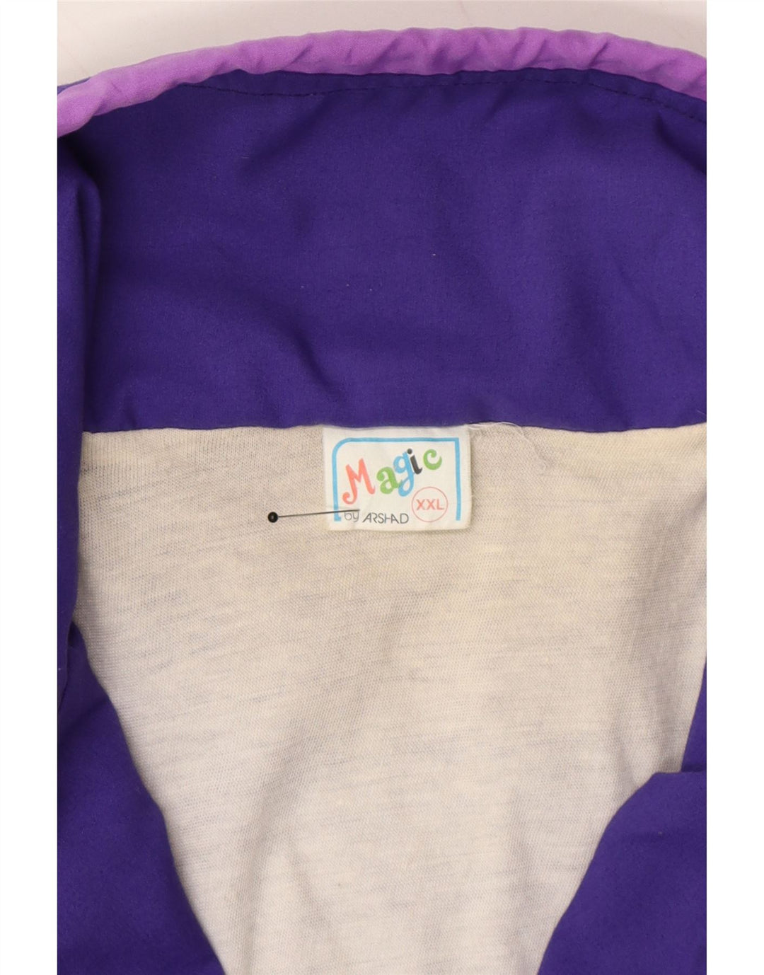 MAGIC Mens Tracksuit Top Jacket 2XL Purple Colourblock Polyester Vintage Magic and Second-Hand Magic from Messina Hembry 
