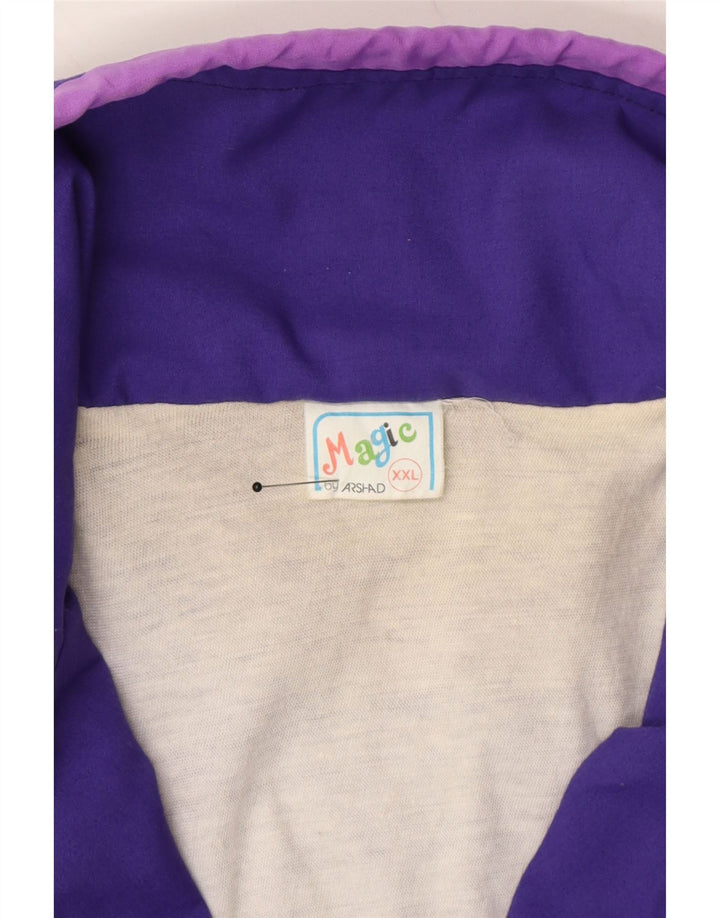MAGIC Mens Tracksuit Top Jacket 2XL Purple Colourblock Polyester Vintage Magic and Second-Hand Magic from Messina Hembry 