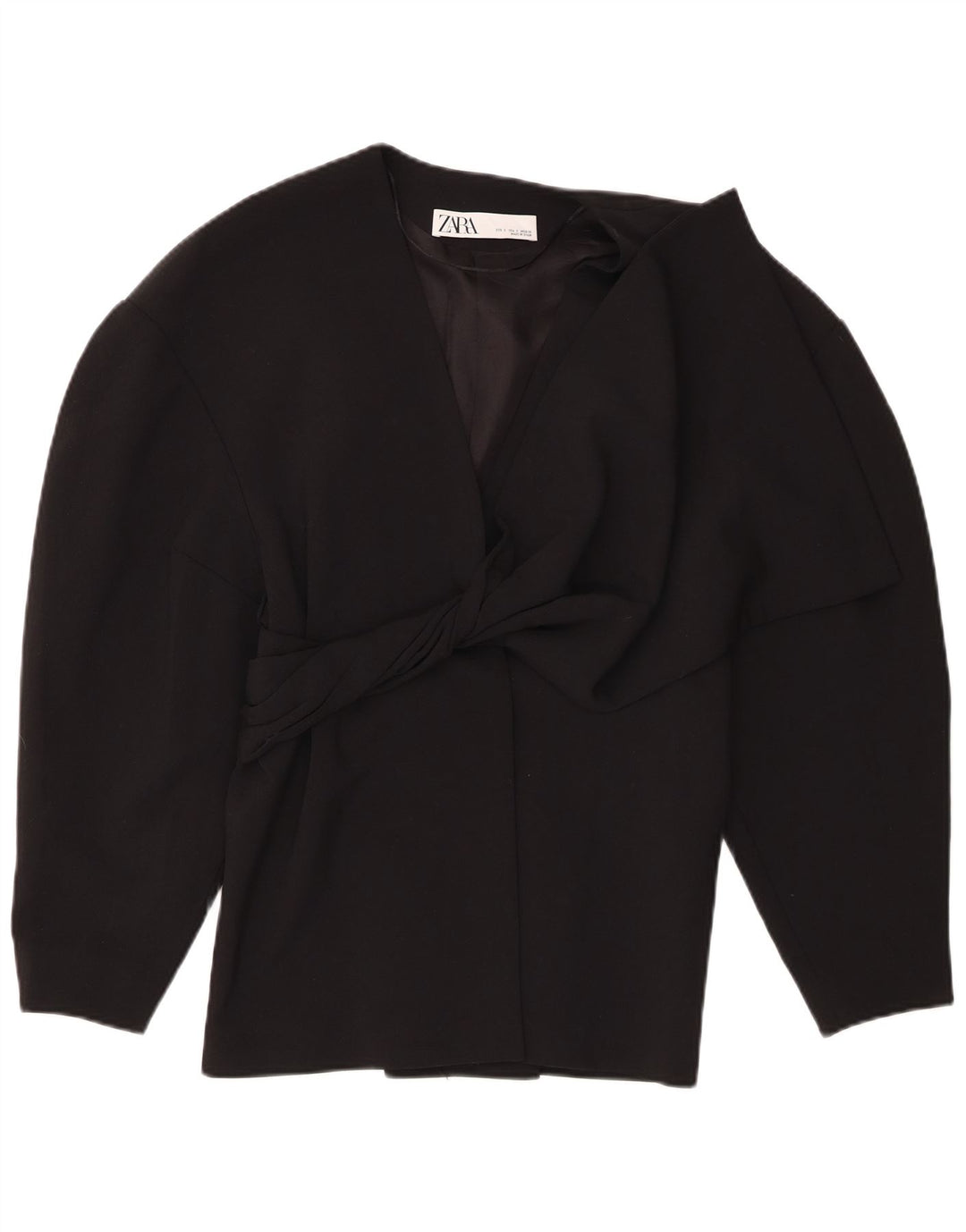 Zara Mujer Blazer Chaqueta UK 10 Small Poliéster Negro