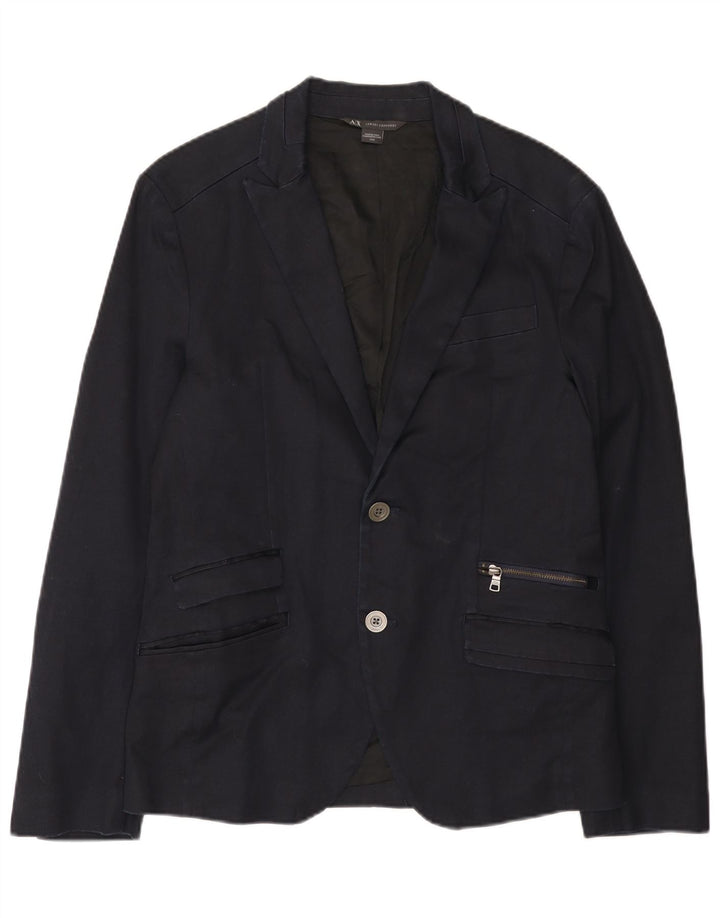 Armani Exchange Chaqueta tipo blazer de 2 botones para hombre Reino Unido 38 Algodón azul marino mediano