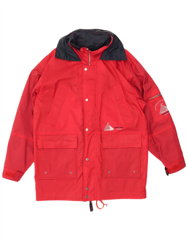 VINTAGE Chaqueta cortavientos para hombre Reino Unido 38 Poliamida roja mediana