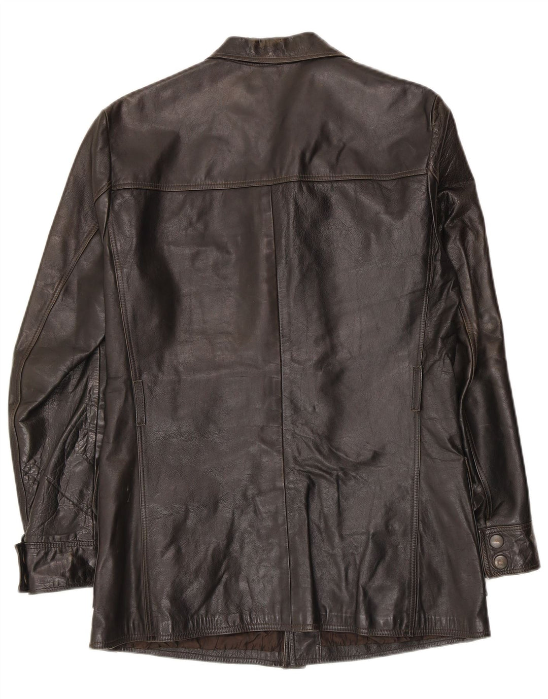 Vintage hombres chaqueta de cuero Reino Unido 36 pequeño marrón