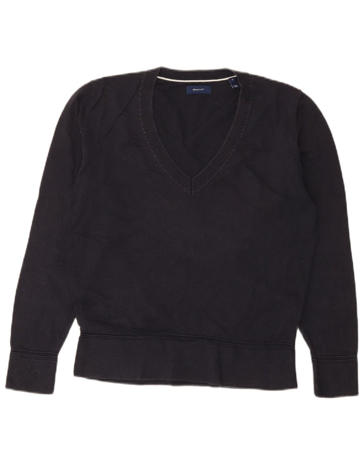 Gant Suéter con cuello en V para mujer UK 10 Small Azul marino