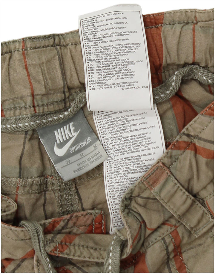 Pantalones cortos Nike para hombre medianos W32 algodón a cuadros verdes