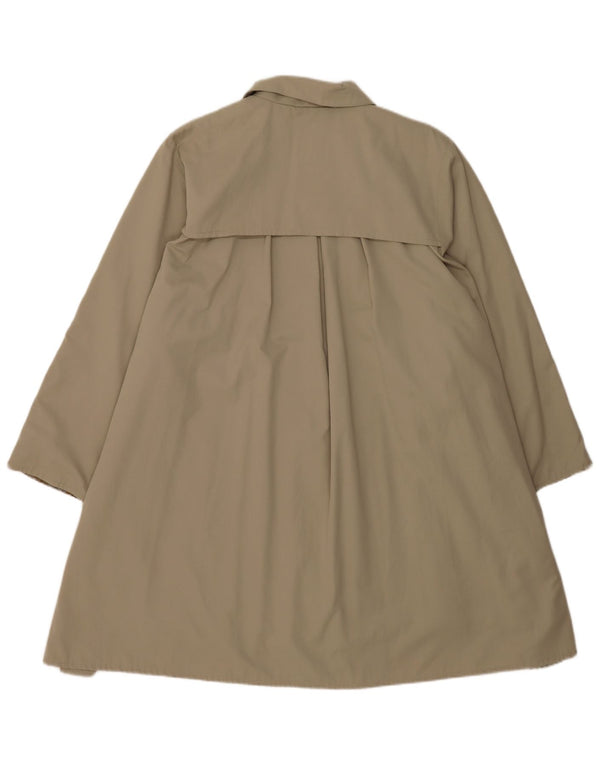 Vintage mujer oversize gabardina Reino Unido 10 pequeño algodón beige