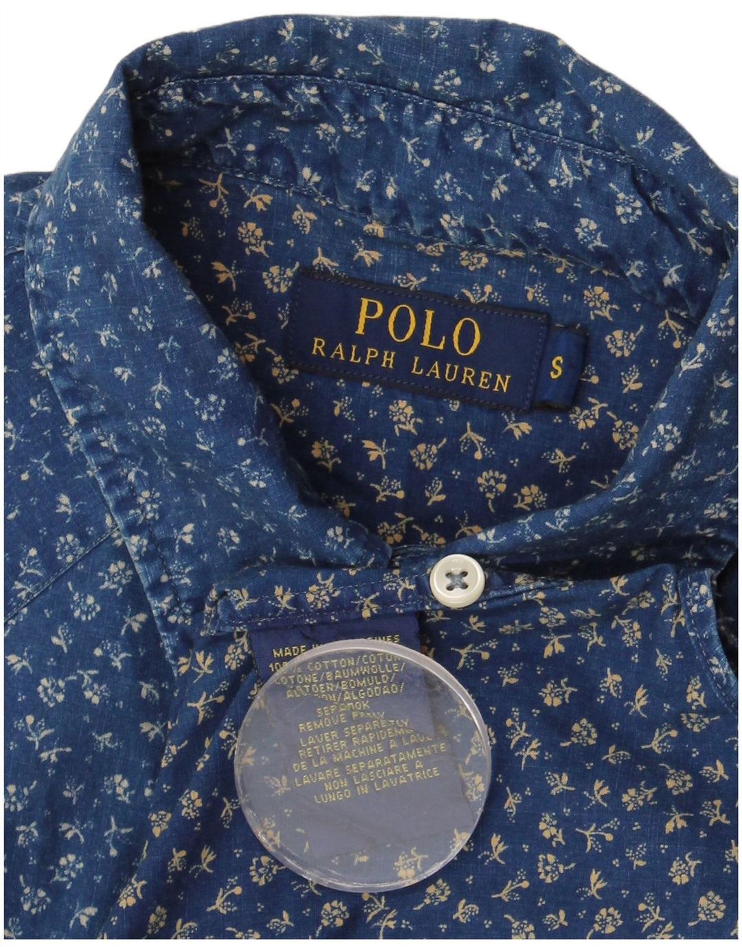 POLO RALPH LAUREN Camisa Hombre Small Azul Algodón