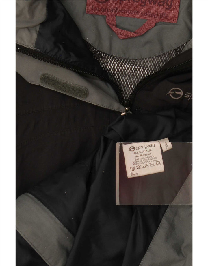 Sprayway Chaqueta impermeable con capucha para mujer UK 10 Small Black Polyamide