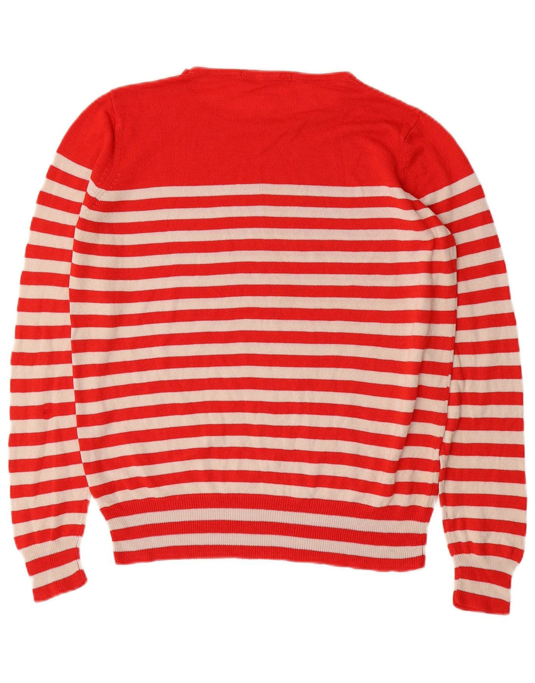 Marks & Spencer Suéter de Cuello Redondo para Mujer UK 44 Mediano Rayas Rojas