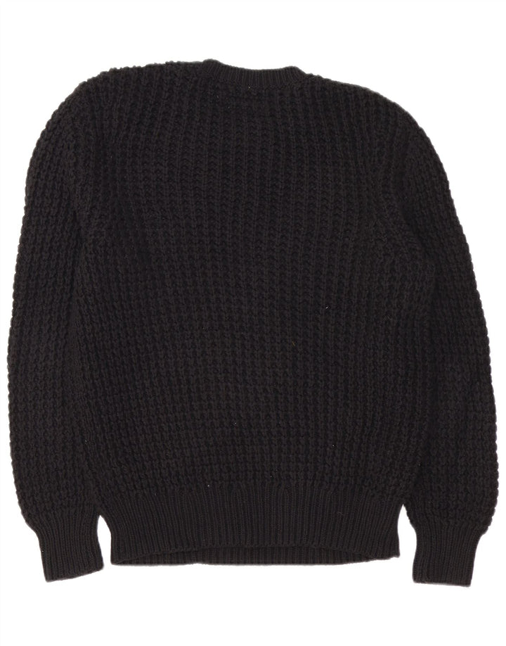 All Saints Jersey de cuello redondo para hombre, jersey de algodón negro mediano