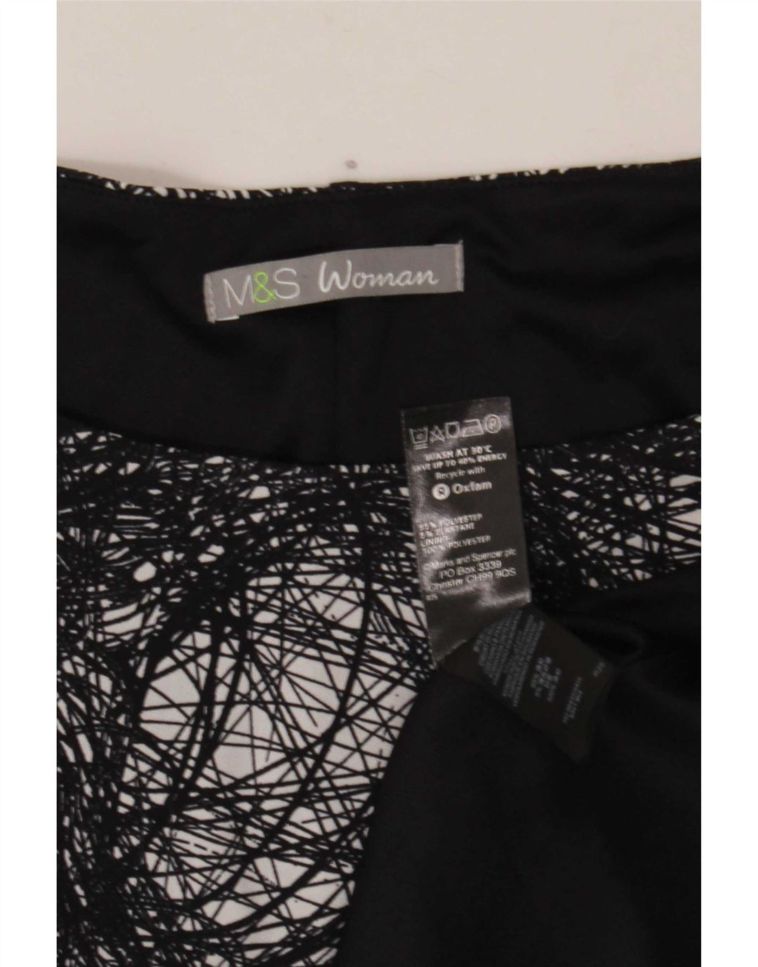 Marks & Spencer Vestido tubo con estampado abstracto para mujer UK 20 2XL Negro