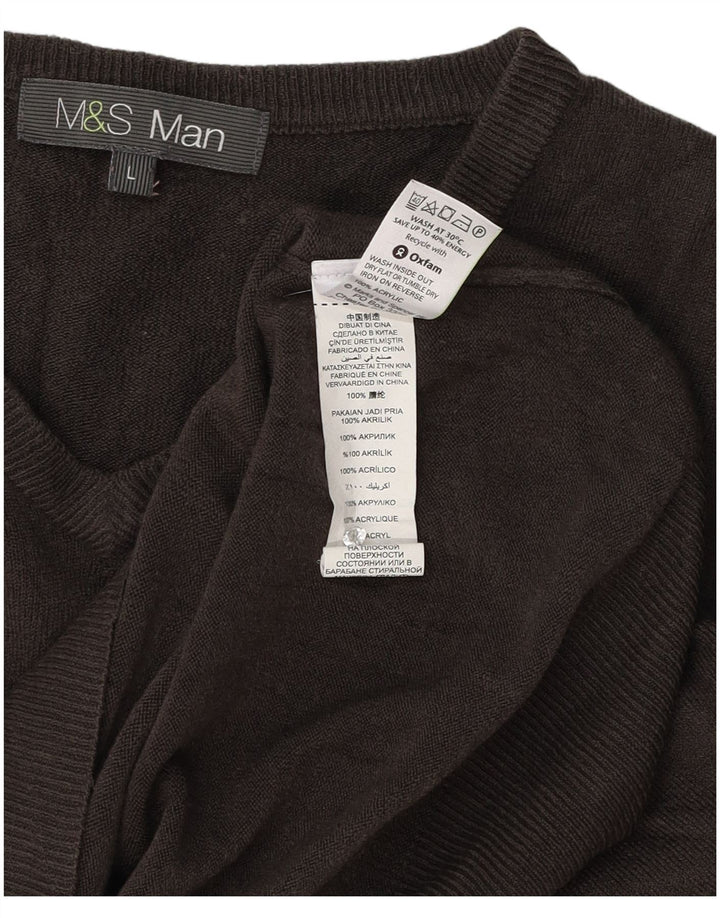 Marks & Spencer Suéter con Cuello en V para Hombre Acrílico Gris Grande