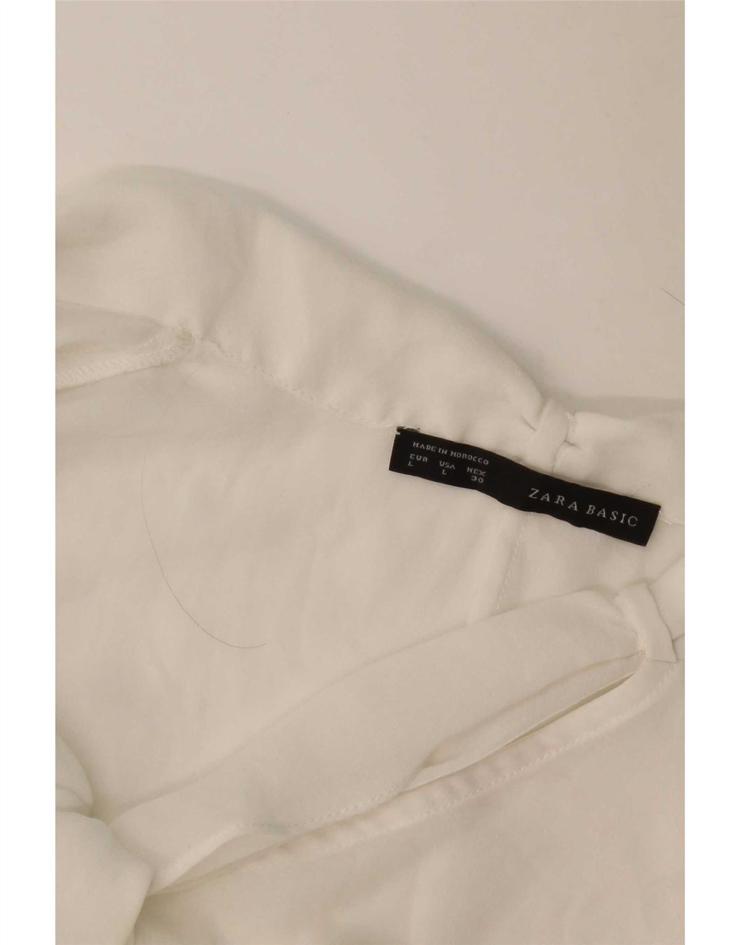 Zara Top transparente de manga larga con lazo frontal para mujer UK 46 Large White