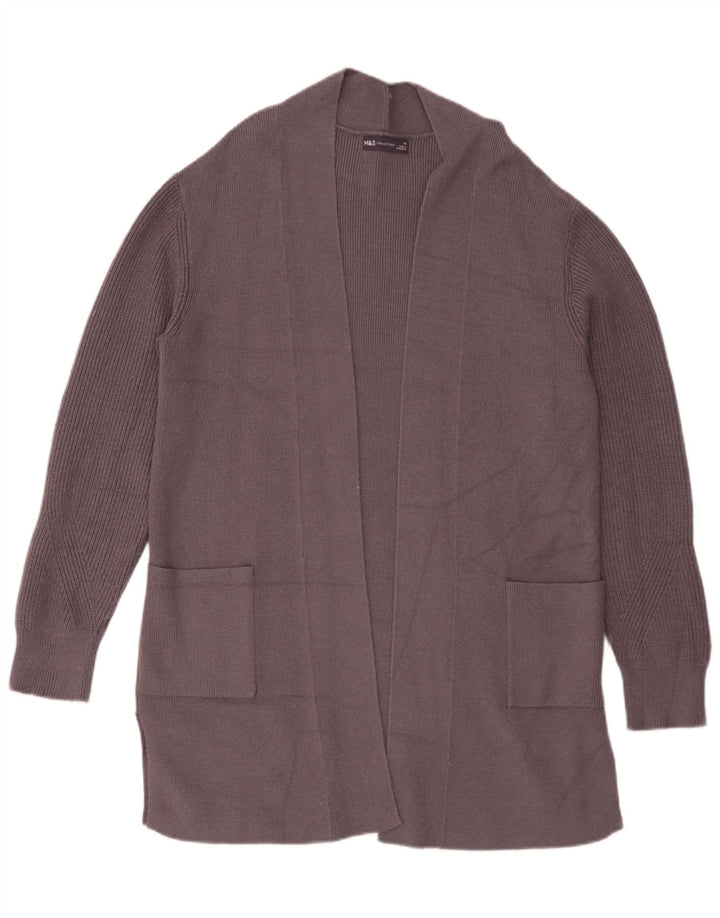 Marks & Spencer Suéter Cárdigan Abierto Largo para Mujer UK 44 Grande Gris