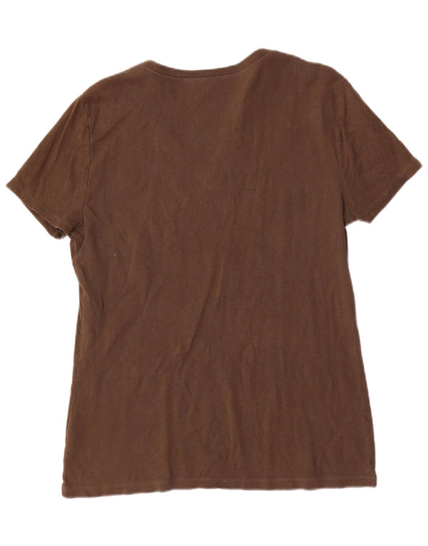 EDDIE BAUER Camiseta para mujer Top UK 40 Grande Algodón marrón