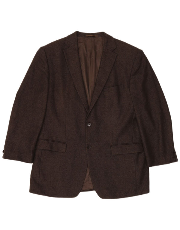 COLOMBO Chaqueta tipo blazer de 2 botones para hombre EU 54 2XL Marrón Espiga Cachemira