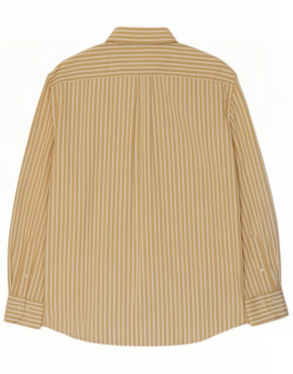 Caporiccio Mens Shirt Size 42 16 1/2 Large Yellow Pinstripe Cotton