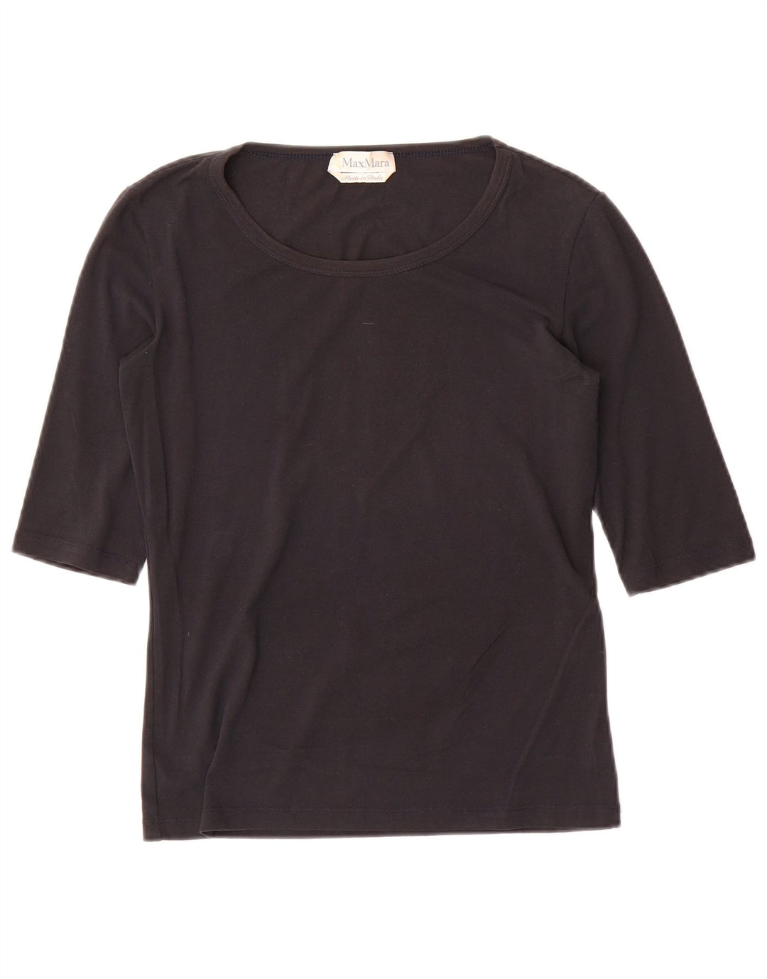 Max Mara Mujer Top Manga 3/4 UK 8 Small Negro