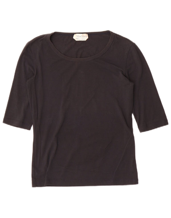 Max Mara Mujer Top Manga 3/4 UK 8 Small Negro