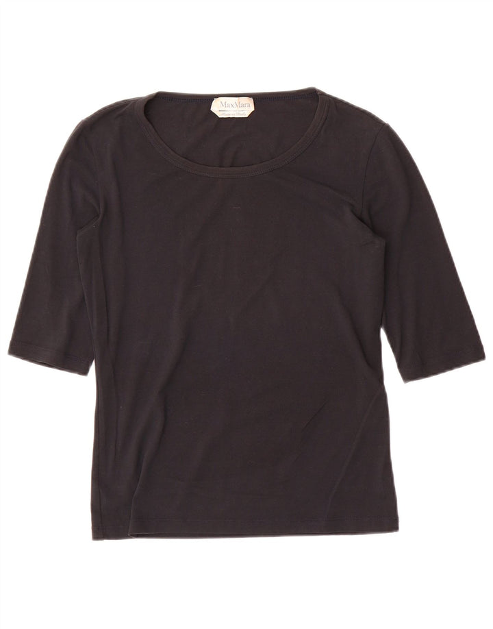 Max Mara Mujer Top Manga 3/4 UK 8 Small Negro