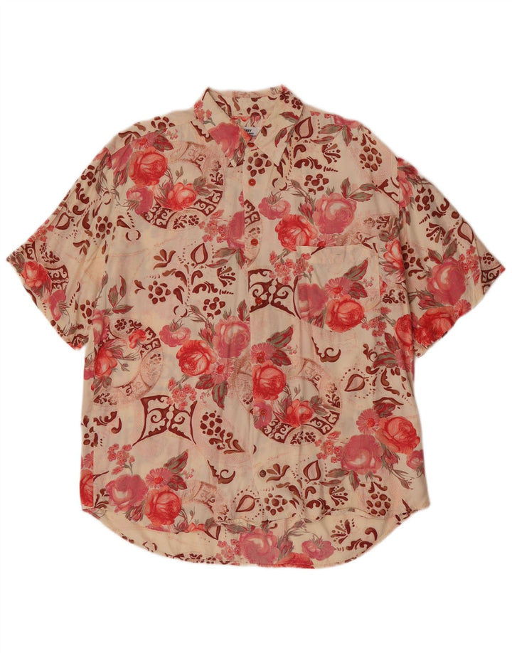 Camisa De Manga Corta Quarry De Viscosa Floral Multicolor Grande Para Hombre