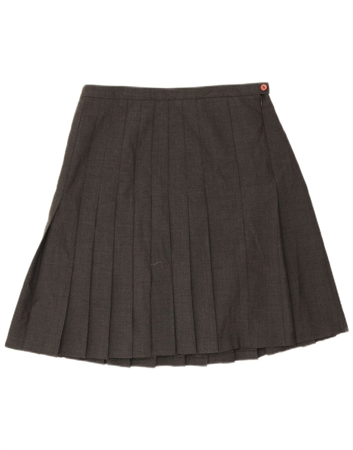 Vintage mujer cuchillo falda plisada IT 44 Medio W32 Lana Gris