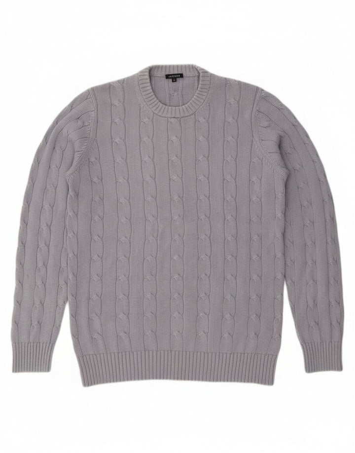 Jaeger Jersey De Cuello Redondo Para Hombre De Algodón Gris Medio