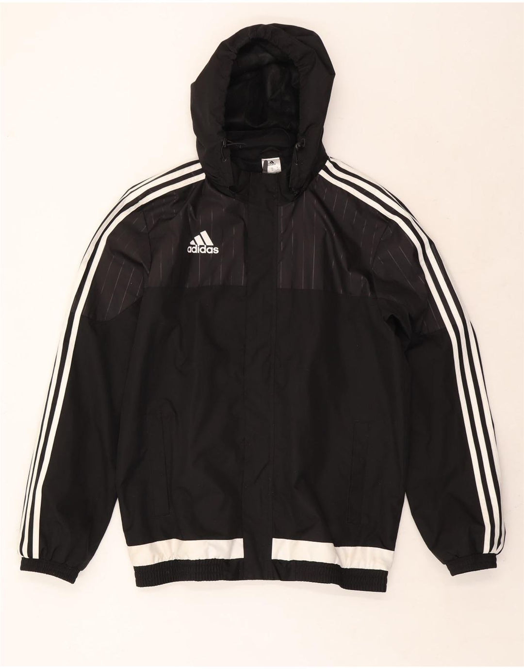 ADIDAS Chaqueta superior de chándal con capucha para hombre Poliéster color block negro mediano
