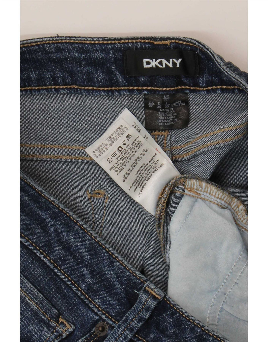 Vaqueros Dkny Mujer Slim W30 L27 Algodón Azul