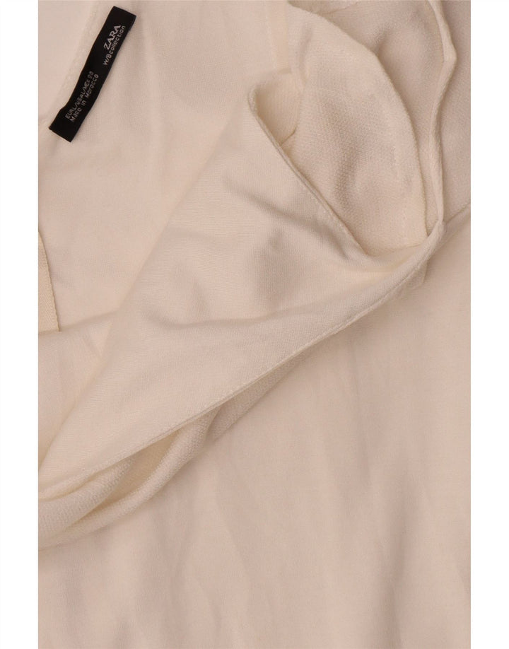 Zara Vestido lencero para mujer UK 44 Grande Blanco