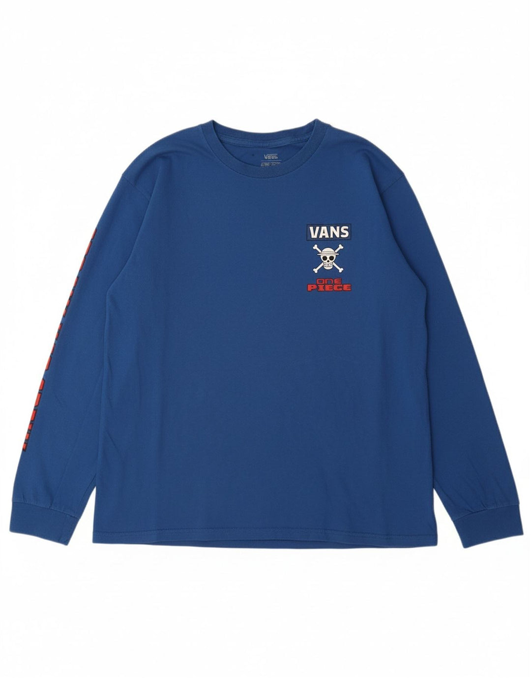 VANS Niños Sombrero de Paja Crew Graphic Top Manga Larga 14-15 Años XL Azul