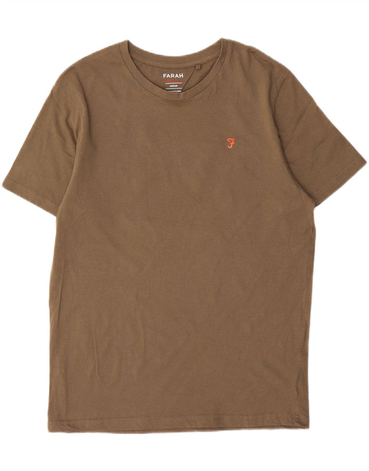 Farah Hombre Camiseta Top Medium Khaki Algodón