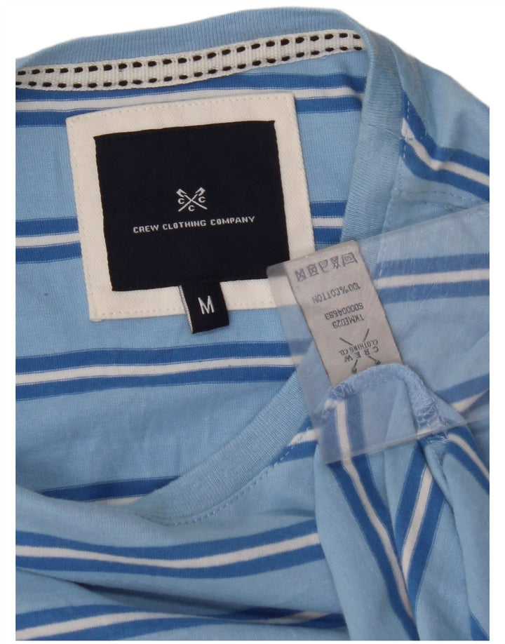 CREW CLOTHING Camiseta para hombre Top Algodón a rayas azul medio
