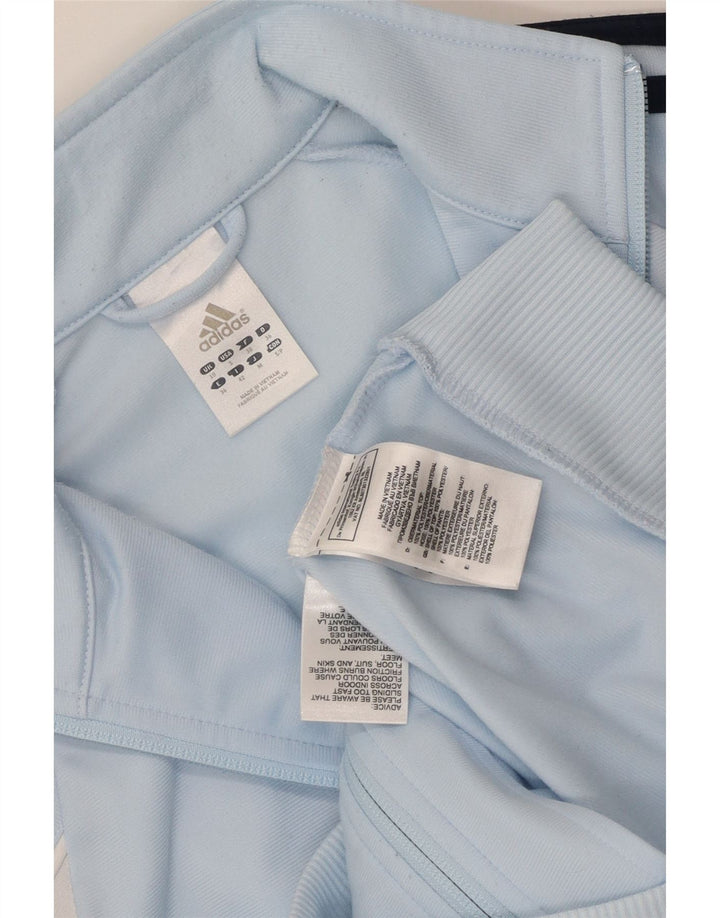 Adidas - Chaqueta de chándal para mujer, talla 10, poliéster azul pequeño