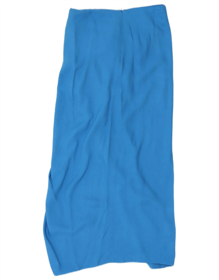 Zara Mujer Falda Recta Midi Mediana W30 Azul