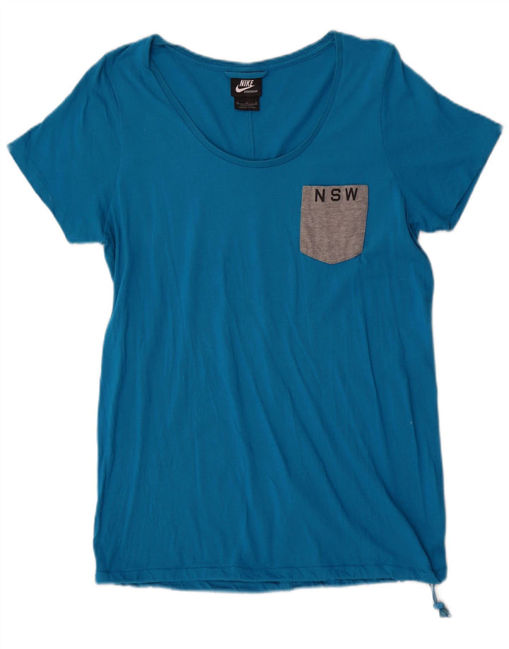 Nike Camiseta para mujer Top UK 44 Azul medio Algodón